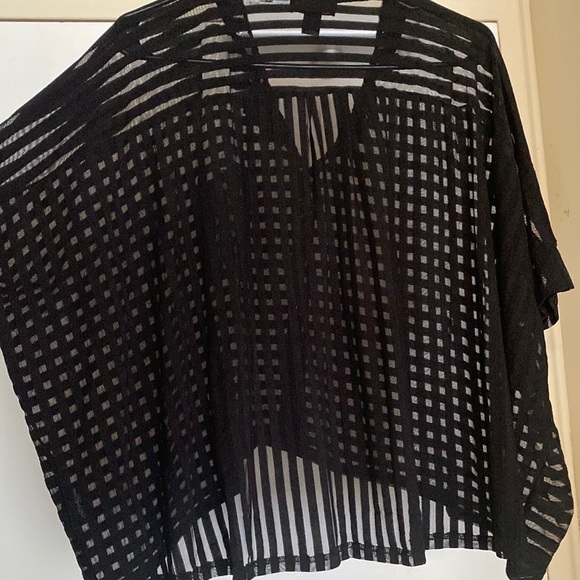 Seductions Transparent Black Baggy Blouse Size XS - Picture 4 of 5